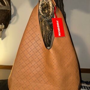 Montana West Brown Perforated Shoulder Bag
